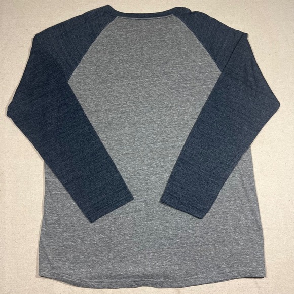 MLB‎ New York Yankees Baseball Gray Blue Long Sleeve Raglan T Shirt XL - Picture 3 of 7